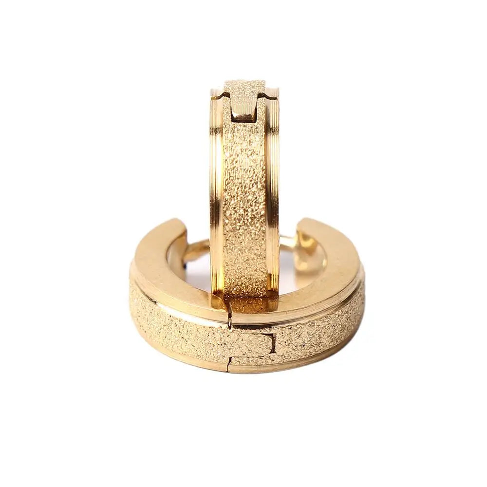 Mens Huggie Fashion Earring Man Jewelry Gold Simple Circle Hoop Earrings Polish