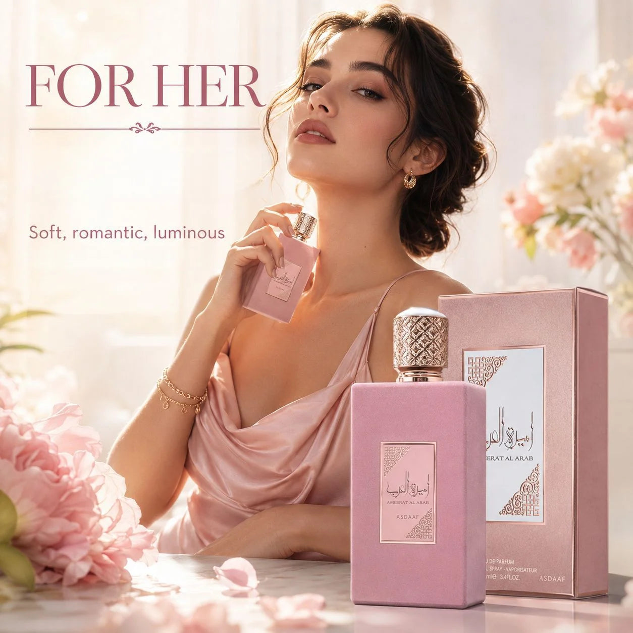 Luxury Ameerat Al Arab Perfume For Women, Black Red Pink Velvet EDP, Oriental Long Lasting Scent, High Quality Gift