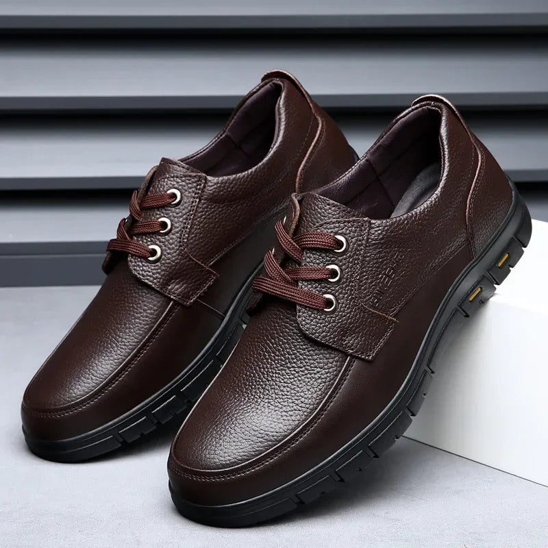 2025 Kitchen King Men's Shoes Anti-Slip Waterproof Oil-Resistant Durable Casual Leather Work Shoes For Chefs Perfect For Spring