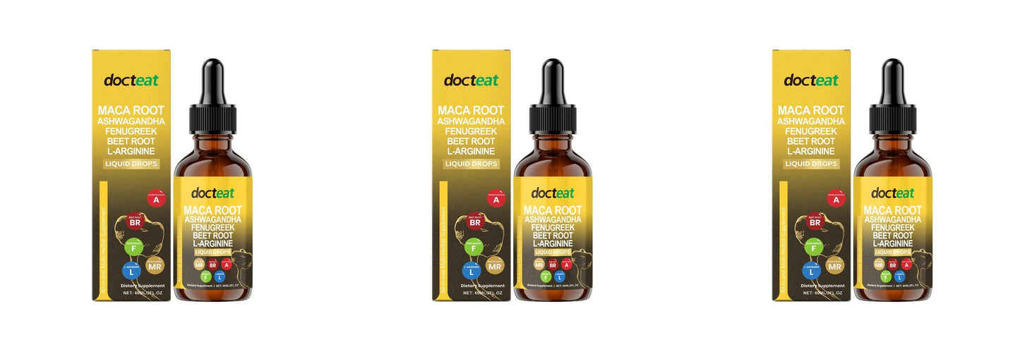 Maca Root Beet Root L-Arginine Liquid Drops Herbal Supplement for Men Energy Vitality Active Daily Wellness Support 60ml