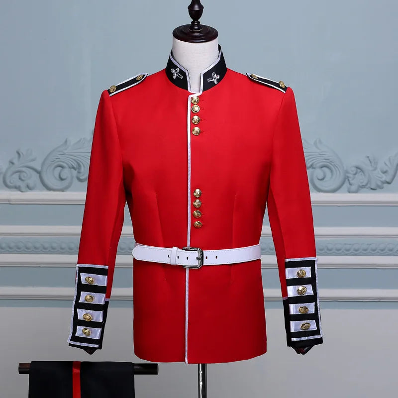 Halloween Clothes for Men British Royal Guard Uniform Cosplay Costumes Tunic Jacket Guards Outfit Party Performance 2-piece Sets