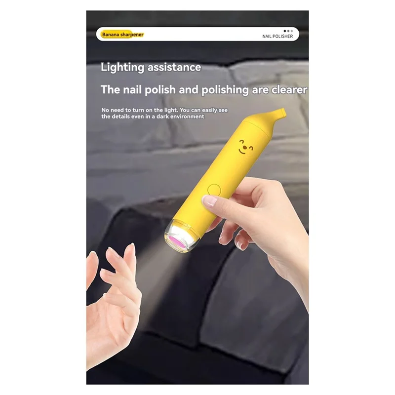 B78B-Soft LED Light Baby Electric Nail Clipper Filer Trimmer 6 Attachments Gentle Grinder
