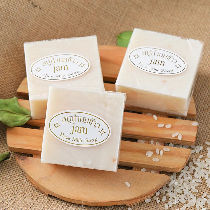 12PCS JAM Rice Soap 65g*12 PCS Original Thailand Handmade Rice Milk Soap Original K BROTHERS Rice Milk Soap