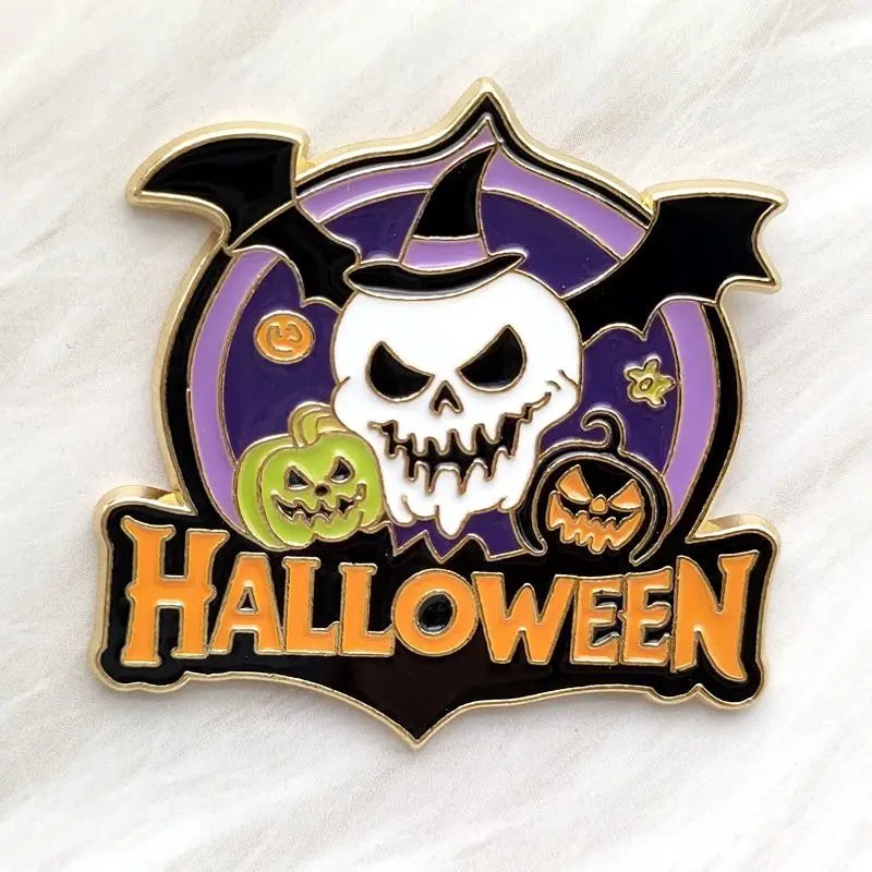Horror Halloween Costume Accessories Cartoon Skeleton Ghost Enamel Pin Men's Backpack Badge Clothes Accessories Wholesale