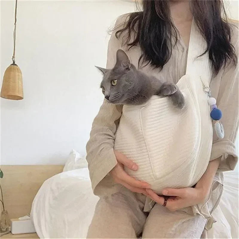 Portable Outdoor Travel Puppy Cat Carrier Crossbody Shoulder/Sling Bag Lightweight Pet Carrying Bag Practical Pet Travel Supplie