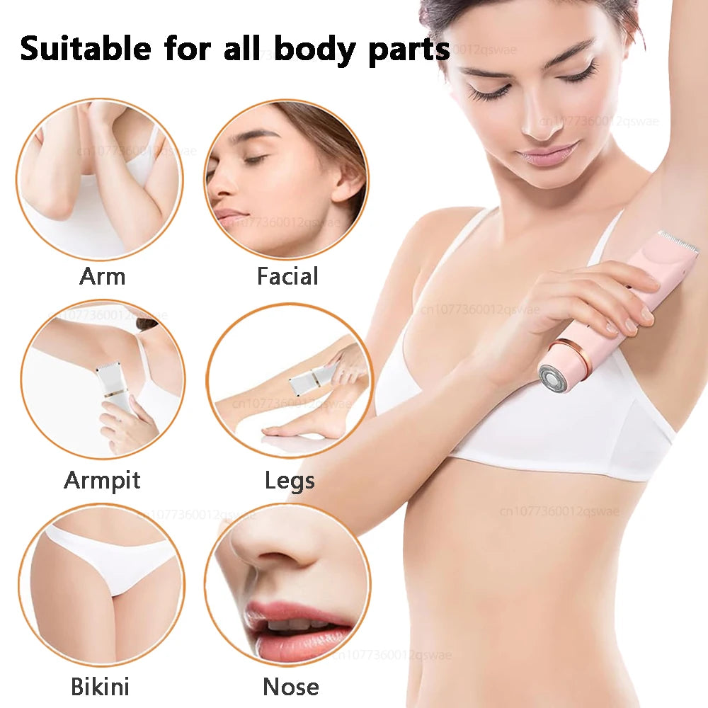Electric Shaver for Woman Bikini Trimmer for Women Dual Head Electric Razor Waterproof Painless Bikini Shaver Pubic Hair Trimmer