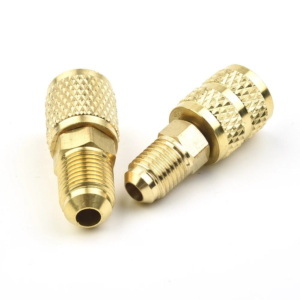 2x Female/Male 5/16" SAE Male/Female 1/4" SAE For R410 R32 R22 Liquid Safety Valve Air Conditioning Refrigerant Repair Fluoride