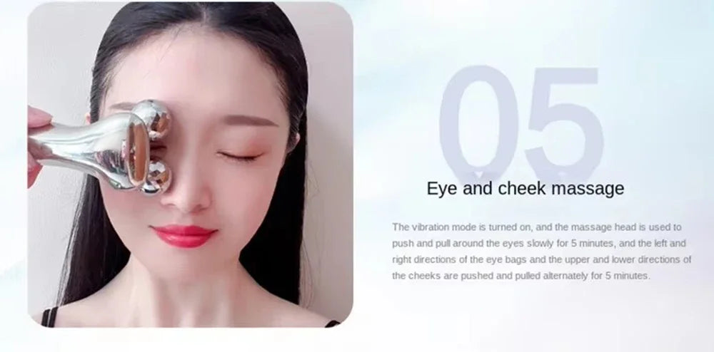 Electric Facial Micro-current Beauty Instrument LED Display Face Lift Roller Massager Skin Tighten Massage Beauty Devices