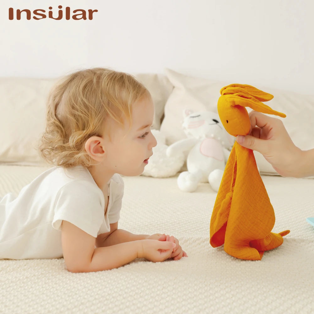 Muslin Baby Comfort Towel Cotton Comforter Blanket Soft Newborn Sleeping Dolls Kids Fashion Sleep Toy Soothe Appease Towel Bibs