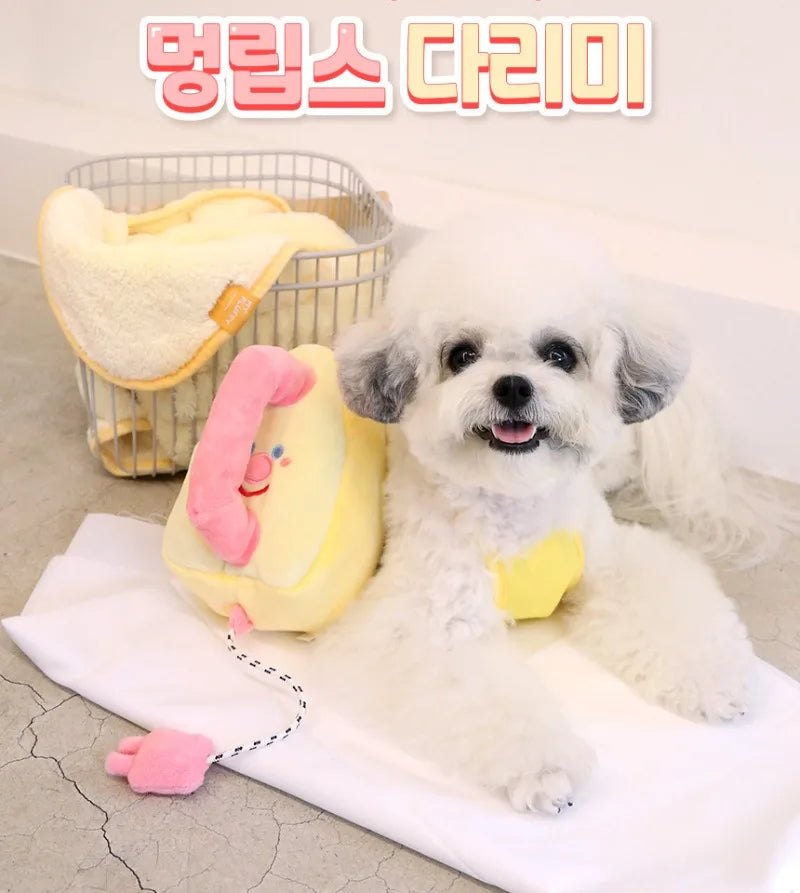 1/pice Cute INS Puppy Housekeeping Series Plush Pet Sounding Toy Washing Machine Iron Hair Dryer Pet Food Hiding Funny Dog Toys