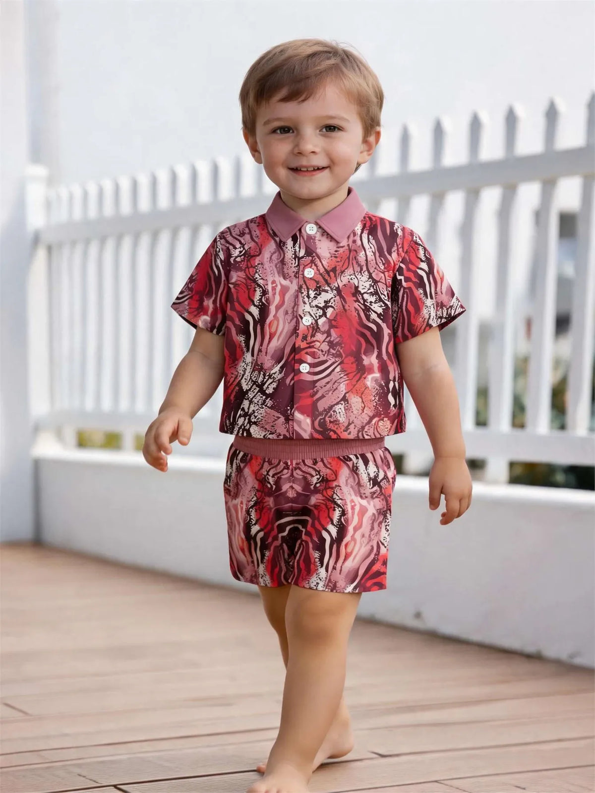 Baby boy shirt short sleeved shorts set summer style breathable, sweat absorbing, quick drying fabric comfortable and versatile