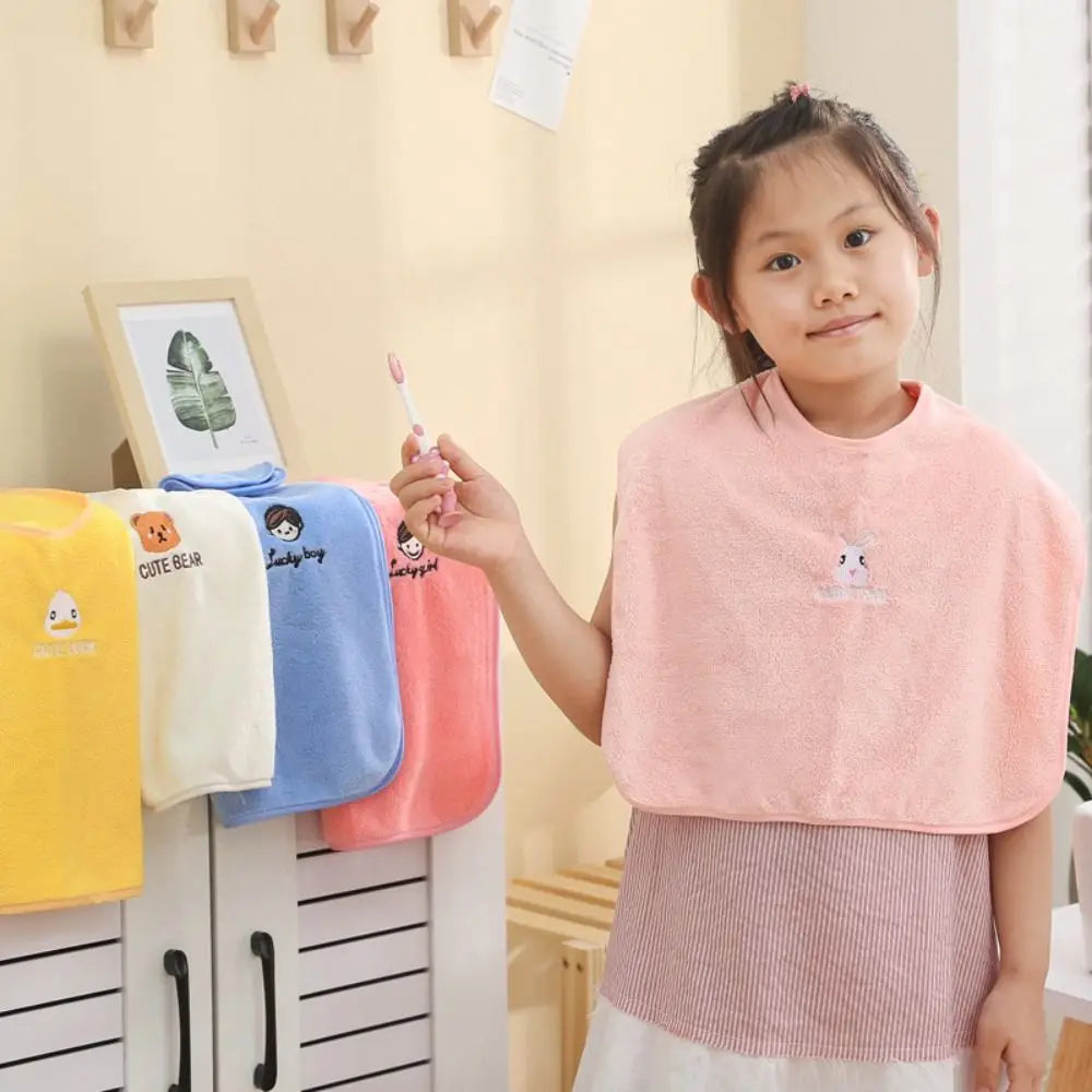 Soft Baby Bibs Skin Friendly Water Absorbent Children's Washcloth Adjustable Snaps Toddler Face Towel for Feeding Eating