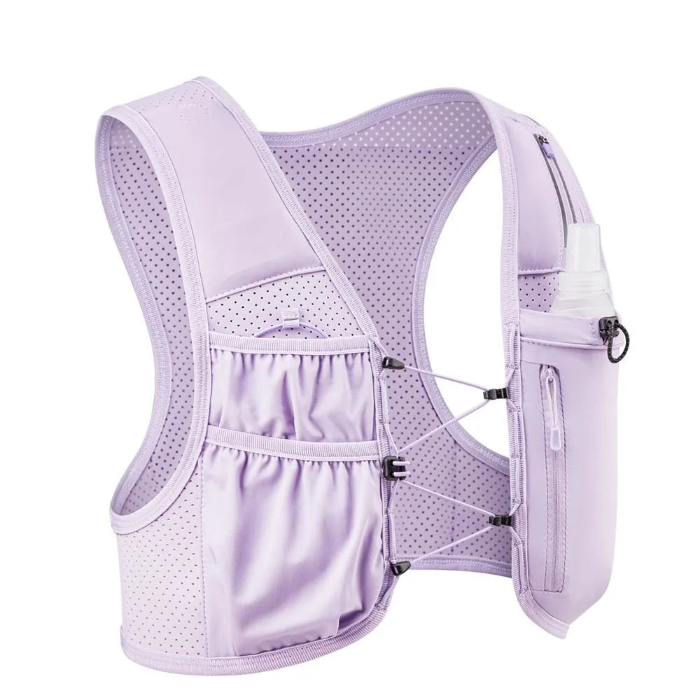 Women's Men's Running Vest Adjustable Chest Strap Running Hydrating Vest Lightweight Reflective Hydrating Backpack