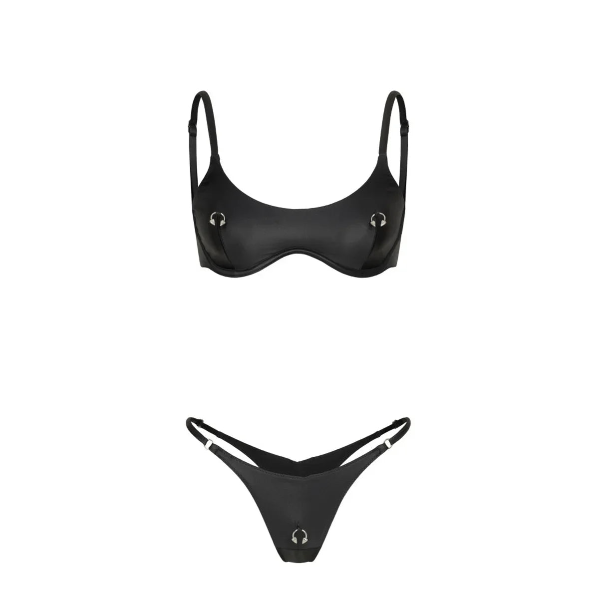 2026 Female Bikini Set Black Biquini Bathing Suit Thong Push Up Bikinis Sexy Women Swimsuit Swimwear Swimming Suits Beachwear