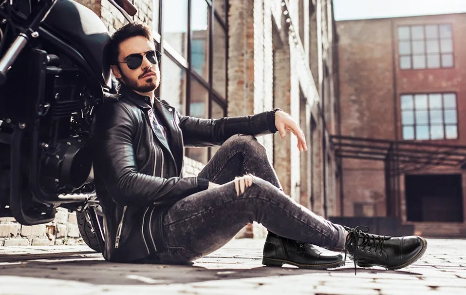 size 38-48 motorcycle boots men footwear man designer shoes ankle boots botines botas moto hombre botas casuales