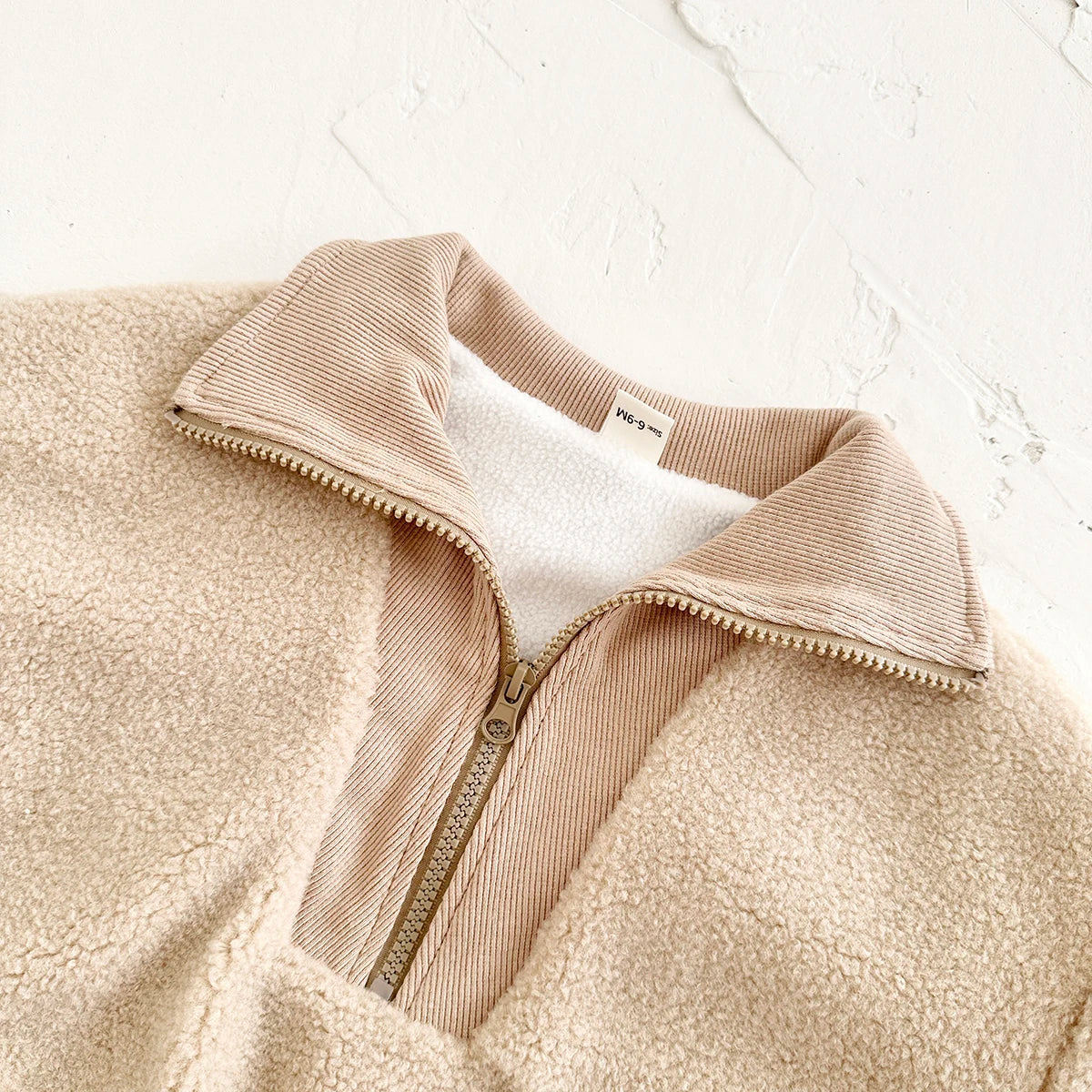 New Winter Baby Boys Girls Coats Fake Lamb Wool Solid Colour Zippered Jacket Top Kids Coat Jackets Children Clothes Overcoats