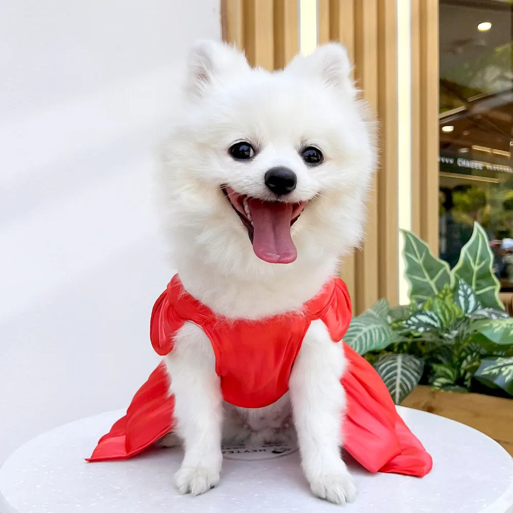 Dog Dress Girl Dog Clothes Pet Apparel Doggie Pink Bowknot Tulle Cat Sequin Clothing Pup Dresses Doggy Attire Birthday