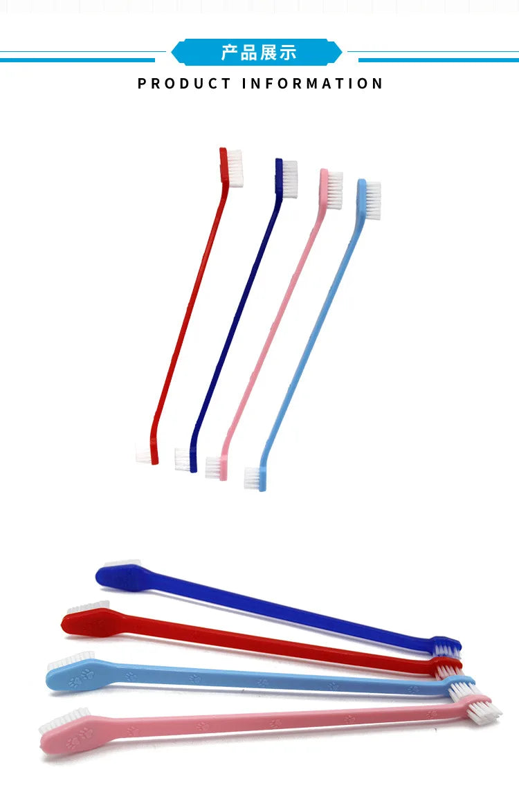 Pet Toothbrush Set Dog Cat Oral Care Kit Pet Toothpaste Cleaning Supplies for Dogs Cats Dental Hygiene Grooming