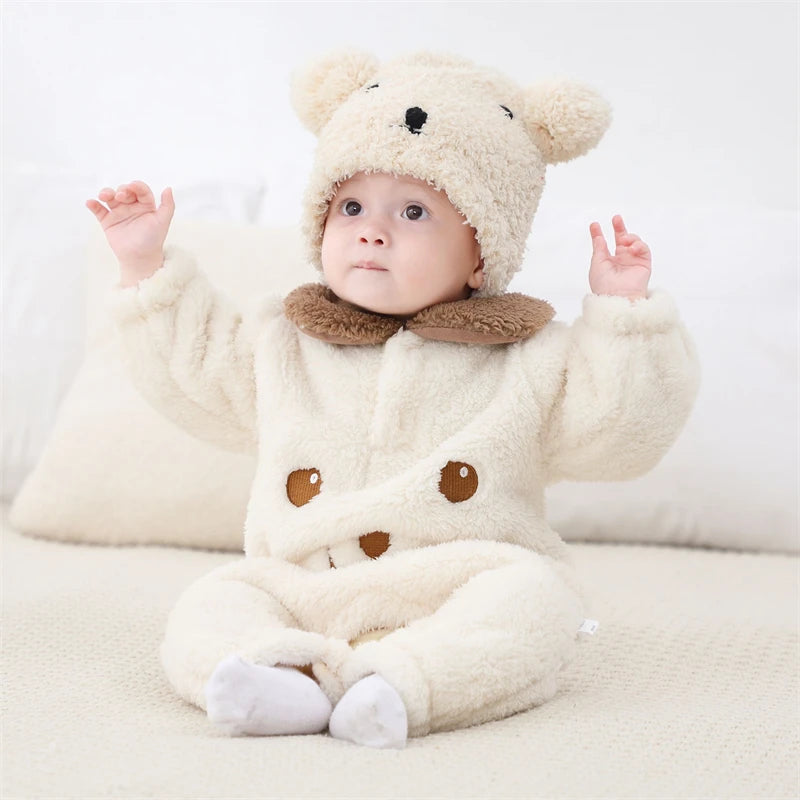 Newborn Baby Bodysuit New Autumn Winter Infant Jacket for Boy Flannel Onesies for Girls Soft Bebe Romper Baby Clothes 0-12 Month