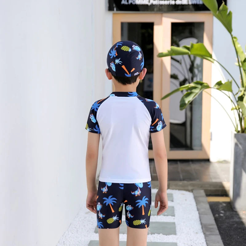New Kids Swimsuit Medium Kids Baby Split Suit Swim Trunks Light Short Sleeve Beach Swimsuit Boys Swimsuit Swim Trunks Quick Dry