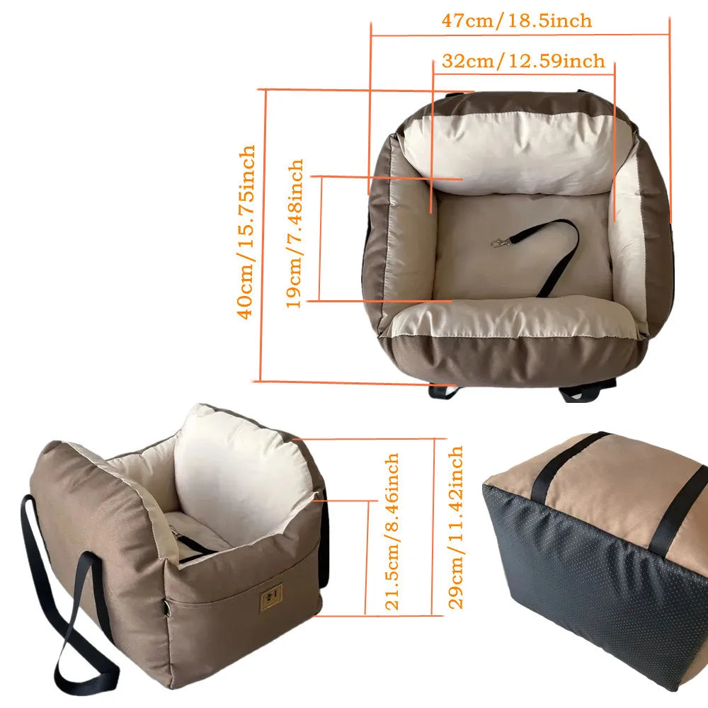 Pet Dog Car Seat Cover Safety Waterproof Puppy Nest Mat Cat Carrier Soft Comfort Travel Dog Car Seat Bed Washable Pet Carrier
