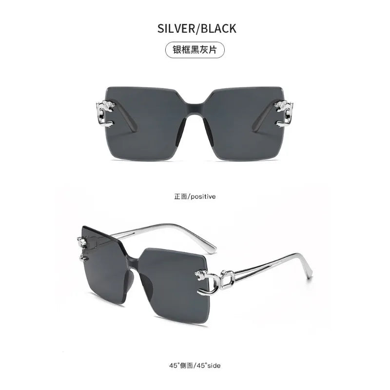 Retro Square Sunglasses Women Men Rimless Trend Luxury Shades Travel Glasses Lady Man UV400