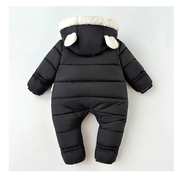 Baby clothes, winter clothes, newborn jumpsuit with fleece and cotton clip baby winter bag handbag foot double zipper