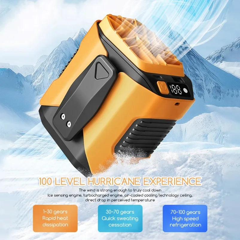Rechargeable Waist Fan Portable Hands Free Mini Fan With Power Bank Flashlight 5 Speeds  Activities Hands-Free Hanging Neck Fans