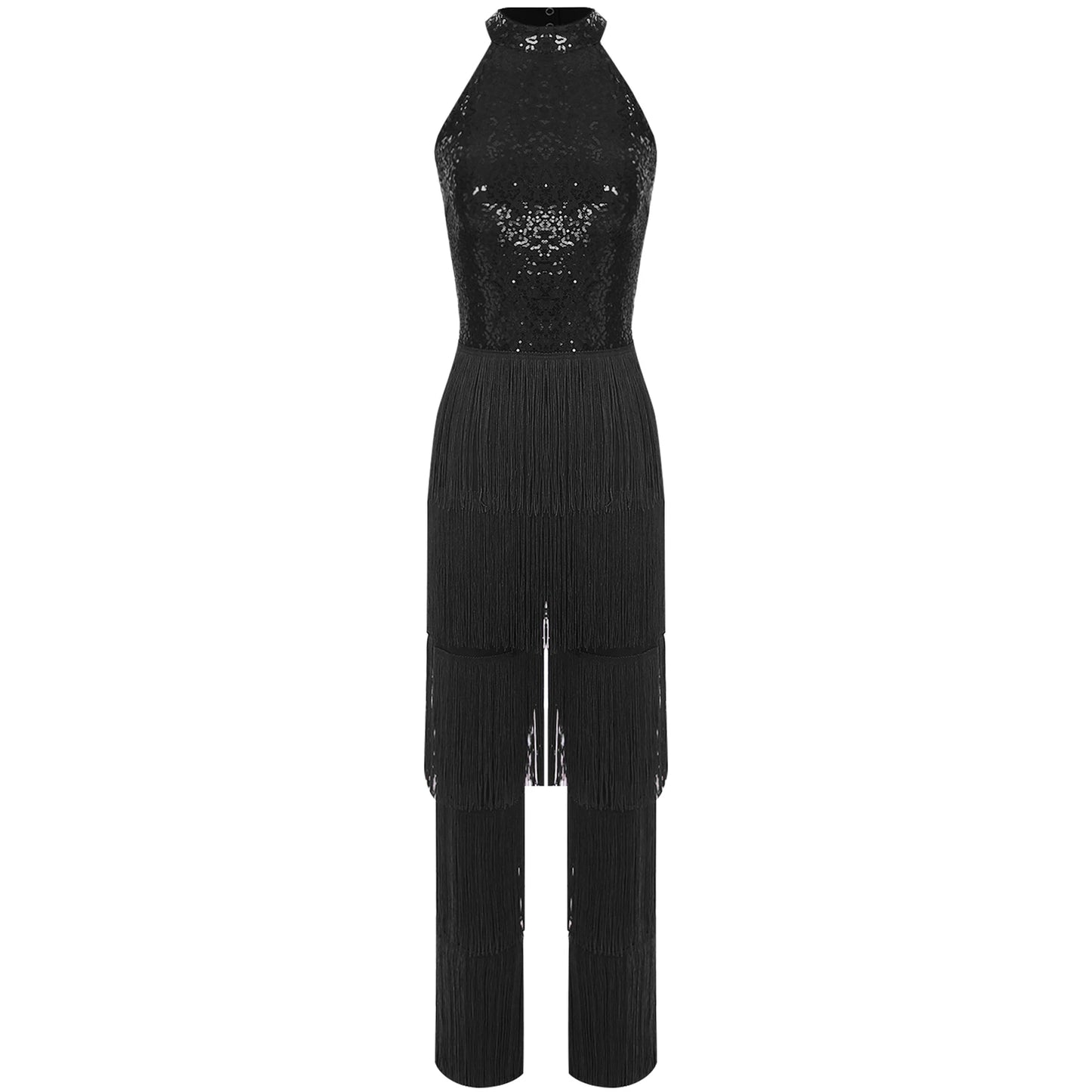 Halloween Hippie Costume womne Vintage 70s Disco Stage Performance Dancing Jumpsuit Singer Sequins Tassel Tango Cha-cha Costumes