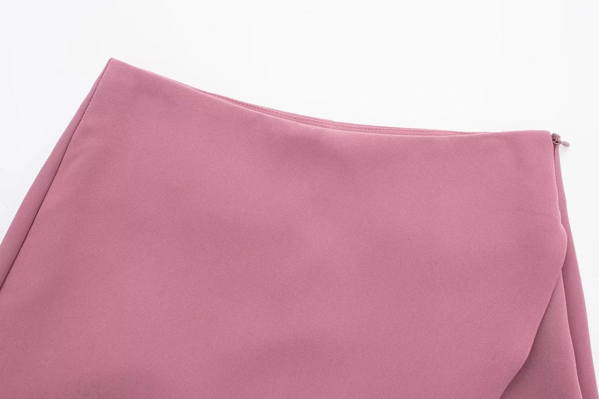 Women's Skort High Waist Brown Skirt Pants Stylish Summer Pink Black Mini Skirt Shorts Asymmetric Casual Off White Skort
