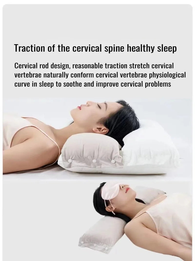 Cotton Two-Way Relaxing Neck Support Pillow, No Pressure On Face And Ears, Help Sleep Pillows