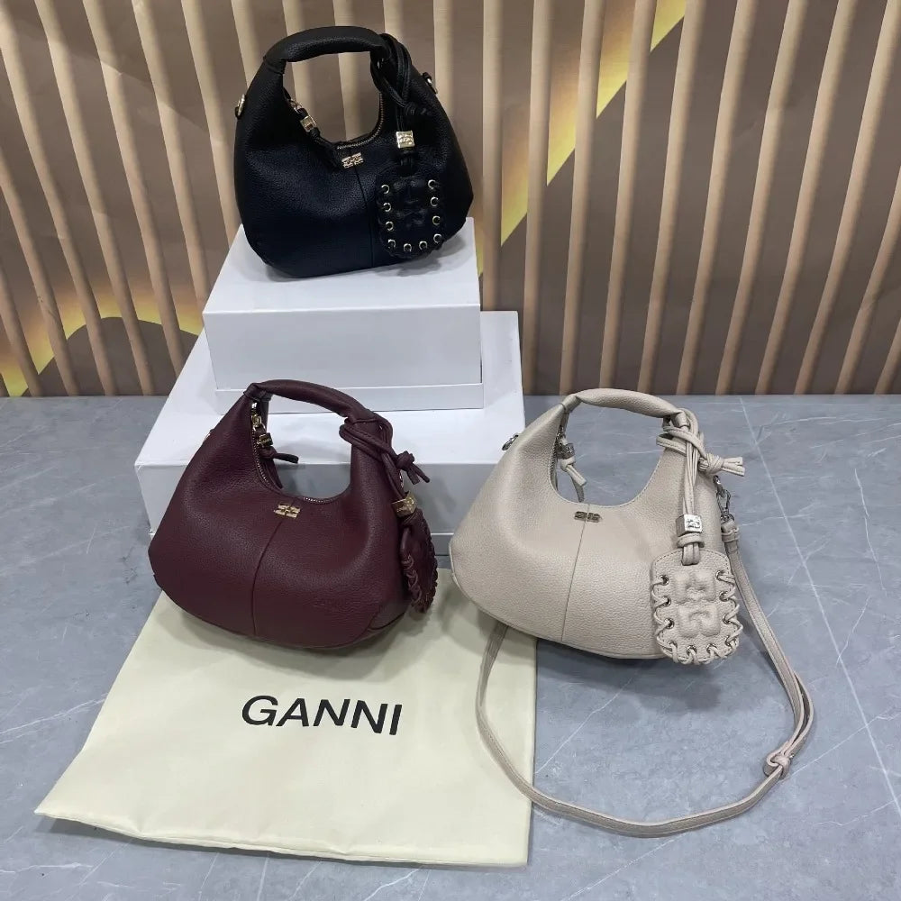 Luxury Mini Hobo Bag Women Vintage Leather Handbag Detachable Strap Commute Shoulder Purse Y2K Fashion Designer Crossbody Bag