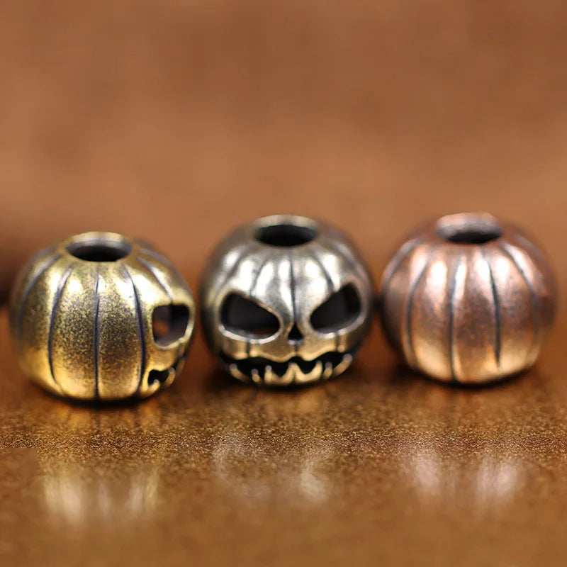 Halloween Pumpkin Skull Face Lantern EDC Brass Knife Beads DIY Woven Paracord Lanyard Pendants Outdoor Tool Hangings Accessories