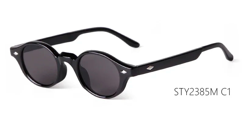 Retro Small Oval Sunglasses Women Brand Design Rivet Blue Tortoise Shell Sun Glasses Outdoor Men Shades Female UV Oculos De Sol