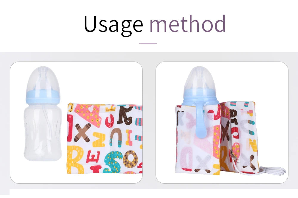 USB Baby Bottle Warmer Portable Travel Infant Baby Feeding Bottle Warmer Heater Thermostat Heated Cover Milk Bottle Heater Bags