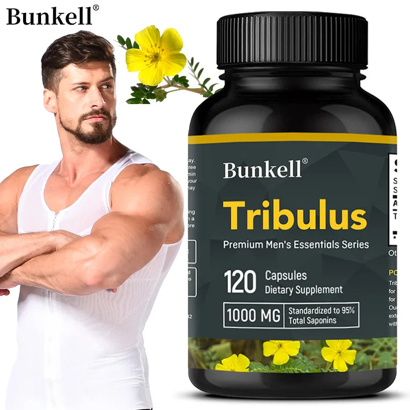 Tribulus Terrestris Capsules - Boosts Energy, Improves Mood, Enhances Endurance and Athletic Performance - 120 Capsules