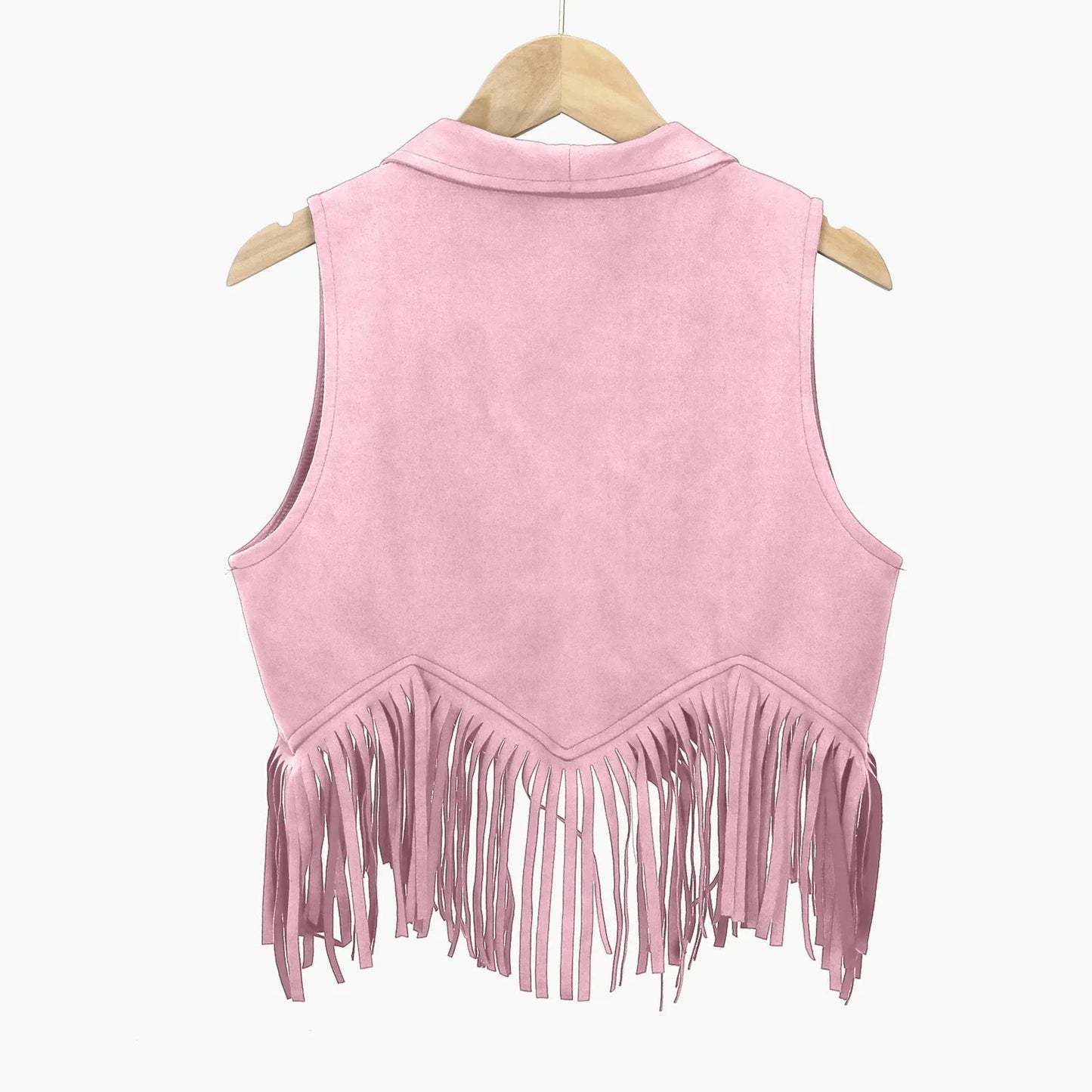 Kids Western Cowboy Vest Boys Girls Suede Tassel Fringe Dress Up Jacket With Hood Girls