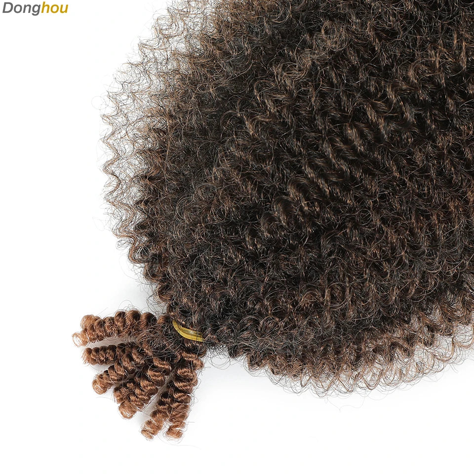 Donghou Ombre Blonde Ginger Afro Twist Hair 350 1B 30 27 613 Bug Colors Springy Twist Braiding Hair for Soft Locs Marley Braids