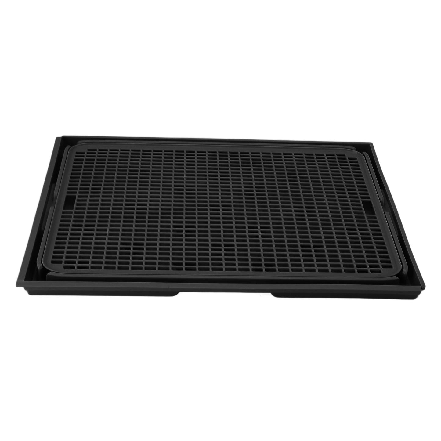 Cat Litter Mat Plastic Double Layer Washable Cat Litter Box Anti Slip Bottom 41x28cm Spacious Cat Litter Catcher Mat