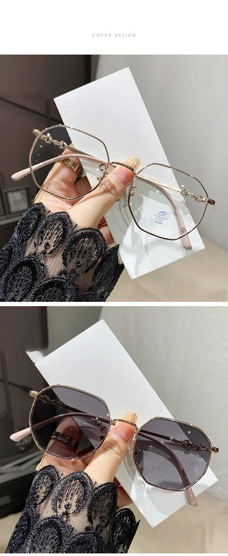 New Fashion Photochromic Myopia Glasses Women Color Changing Sun Shades Sunglasses with Minus Diopters Prescription Lens Glasses