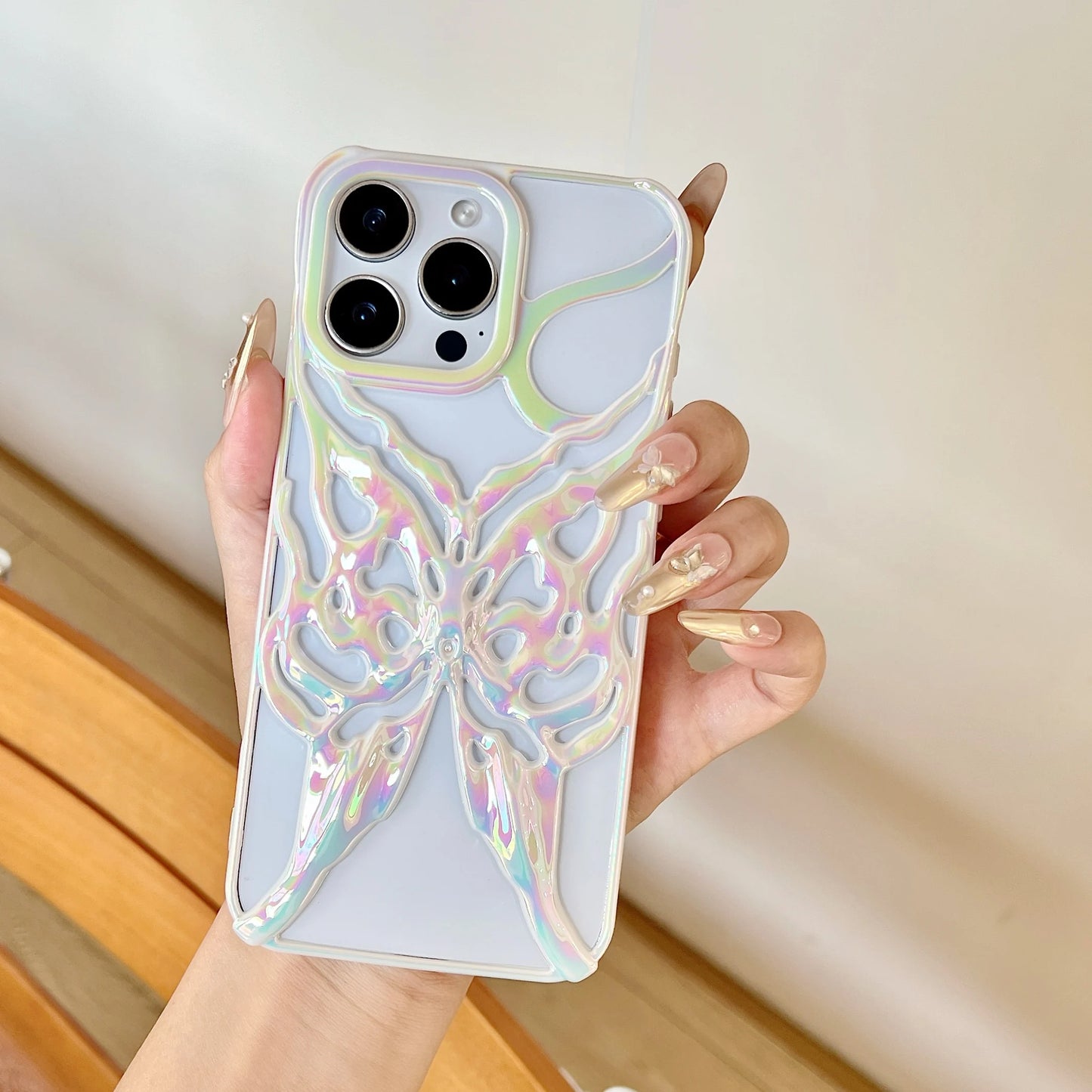 Plating Butterfly Hollow Out Gradient Color Soft Phone Case for iPhone 11 12 13 14 15 16 Pro Max Heat Dissipation Cooling Cover