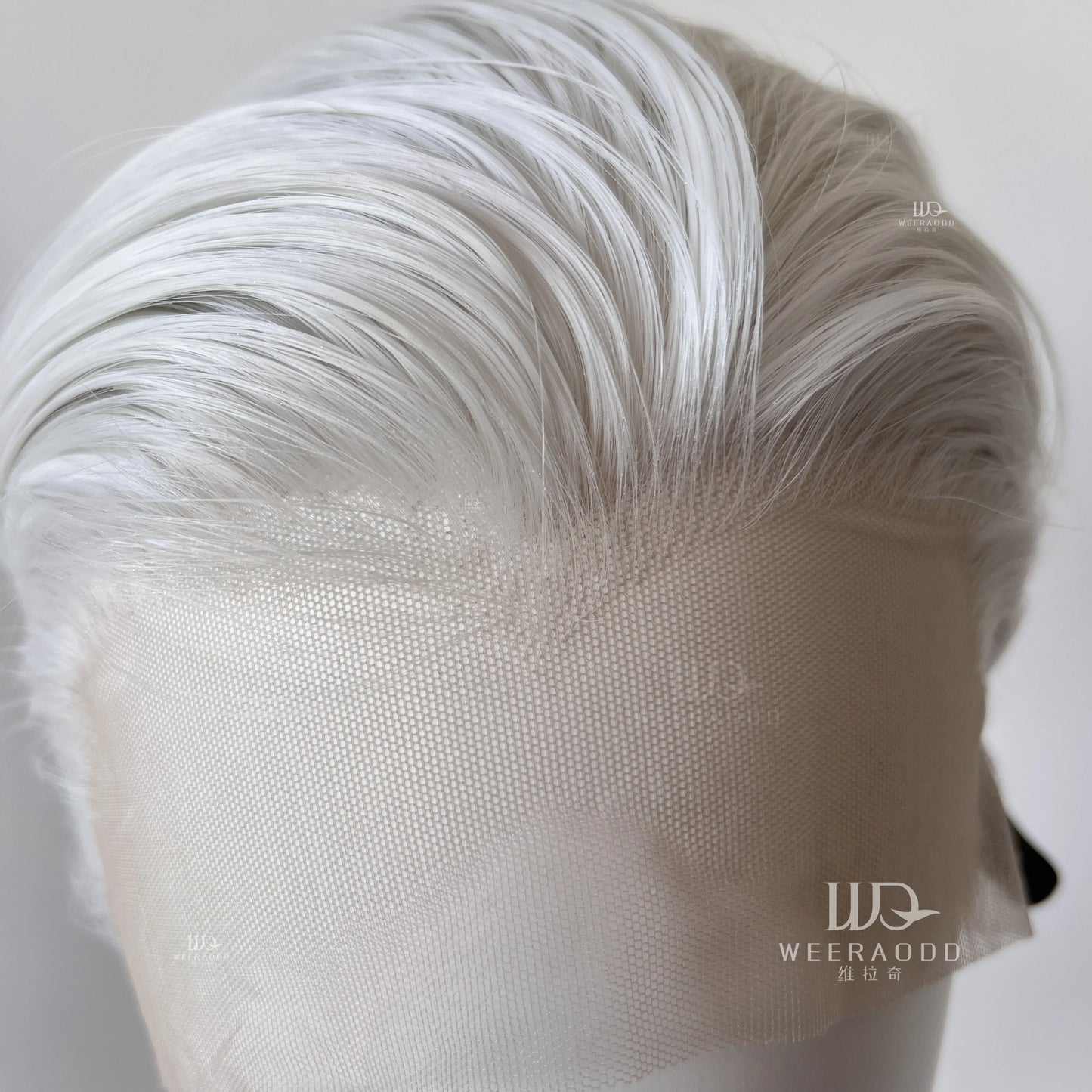 White Wig Short 8Inch 13*4 Lace Front Wig for Man Sliver Blonde Heat-resistant Fiber Hair Wig for Cosplay Synthetic Wigs