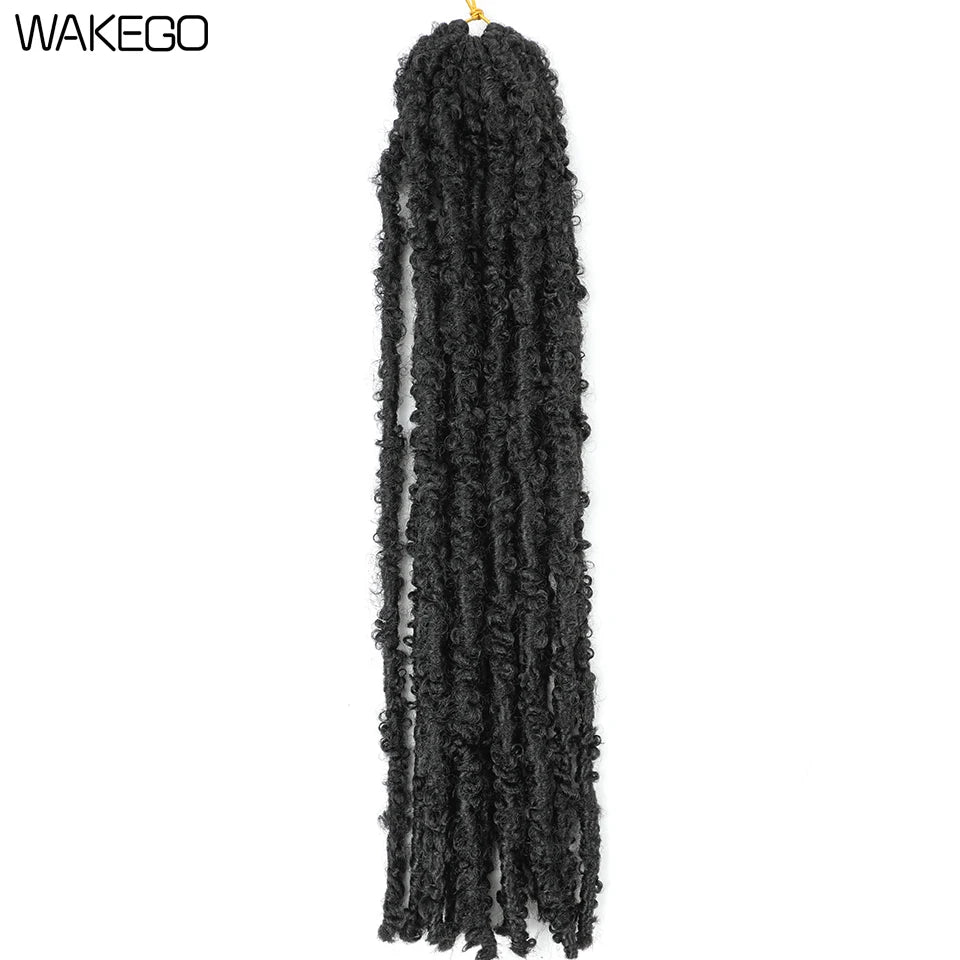 Wakego Butterfly Locs Crochet Hair 14 18 24 Inch Fausse Locks Crochet Butterfly Extensions Pre-looped Soft Locs Synthetic Braid