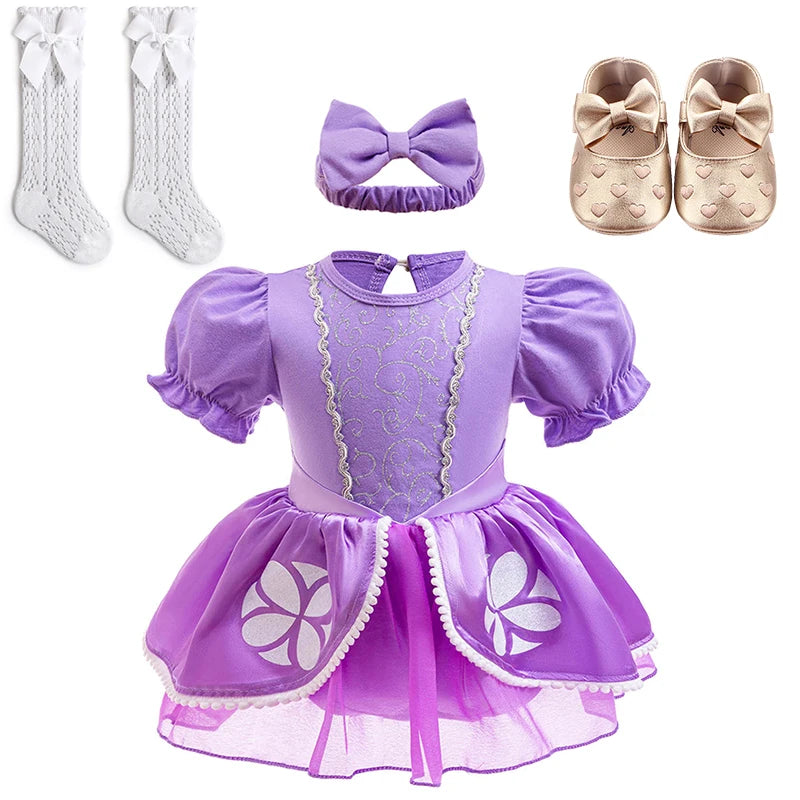 Fairy Todder Baby Girl Alice Rapunzel Moana Belle Mermaid Sofia Princess Romper Halloween Newborn Birthday Party Onesie Jumpsuit