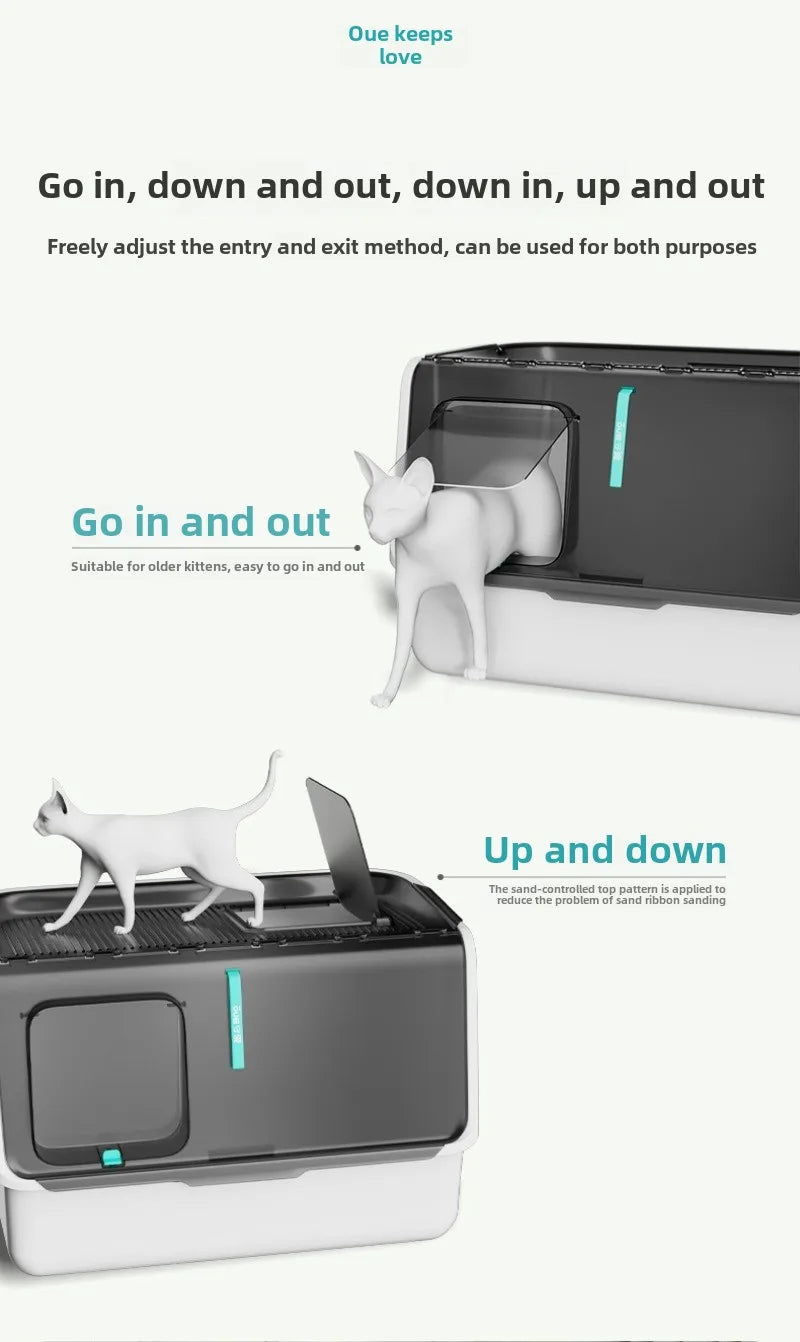 Large Enclosed Cat Toilet Waterproof Removable Washable Cat Litter Box Pet Cleaning Products Accessories Cat Bedpans Supplies