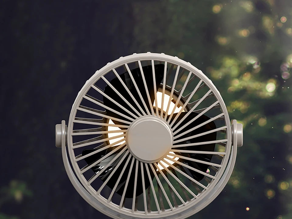 Remote Control Floor Table Air Cooler Mini Portable Wireless Ceiling Fan 360° Rotation 3-speed Wind For Camping Home Night Light