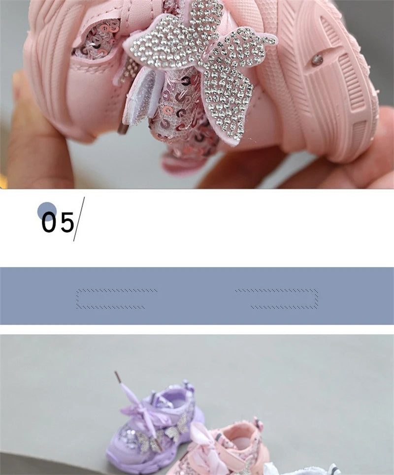 2026 New Girls Soft Sole Non-Slip Shoes Cute Princess Casual Sneakers Lightweight Sport Shoes for Toddler Little Girls Spring