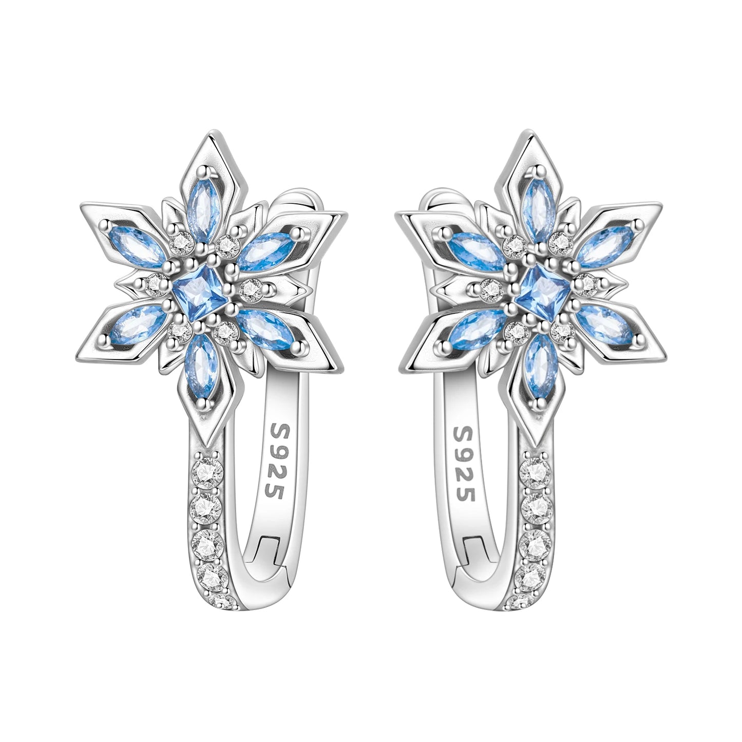 925 Sterling Silver Needle Iris Flower Hoop Earrings for Women Original Elegant Versatile Jewelry Birthday Party Fine Gift 2026