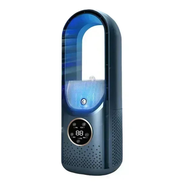 Portable USB Air Cooler Leafless Electric Fan 6 Speed Silent Timer Air Conditioner Cooling Fan Humidifier Conditioning Fan Amagi