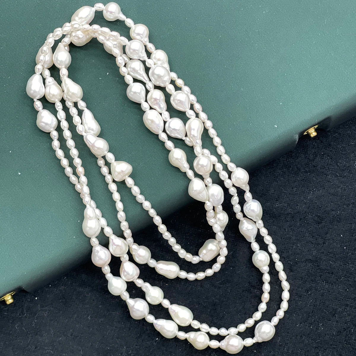 Pearl Chain Jewelry Natural Freshwater Pearl Long Sweater Chain 1.2m For Women Girl Christmas Holidays Gifts